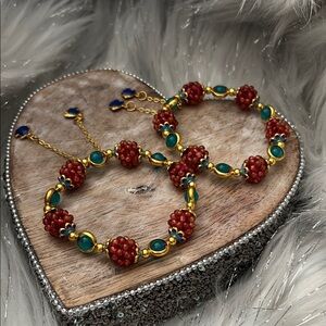 Garmet Stone bracelet beautiful Pomegranate Ball style design natural stones